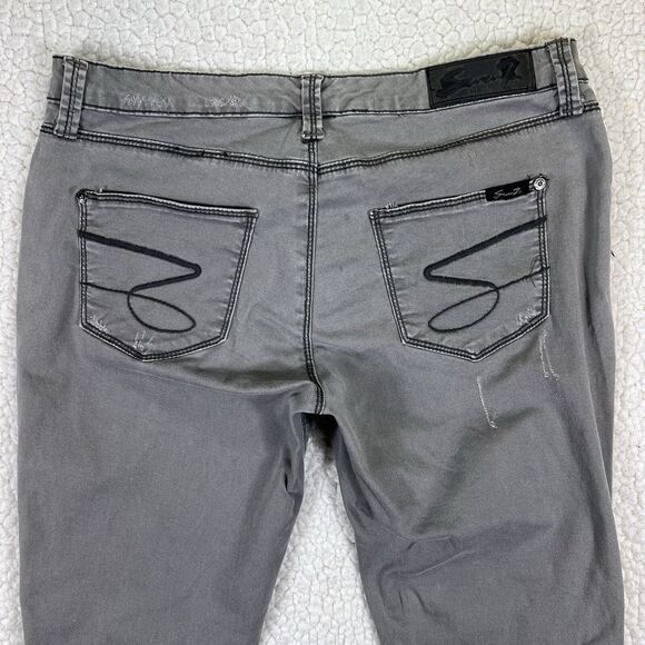 Seven 7 Jeans Women’s Size 10 (Actual 33x29) Gray Slim Straight Leg Mid Rise - Picture 7 of 16